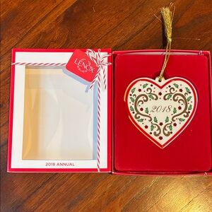 Lenox Heart Ornament 2018 - Gold and Green
